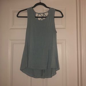 Teal Blue Tank with Open Back